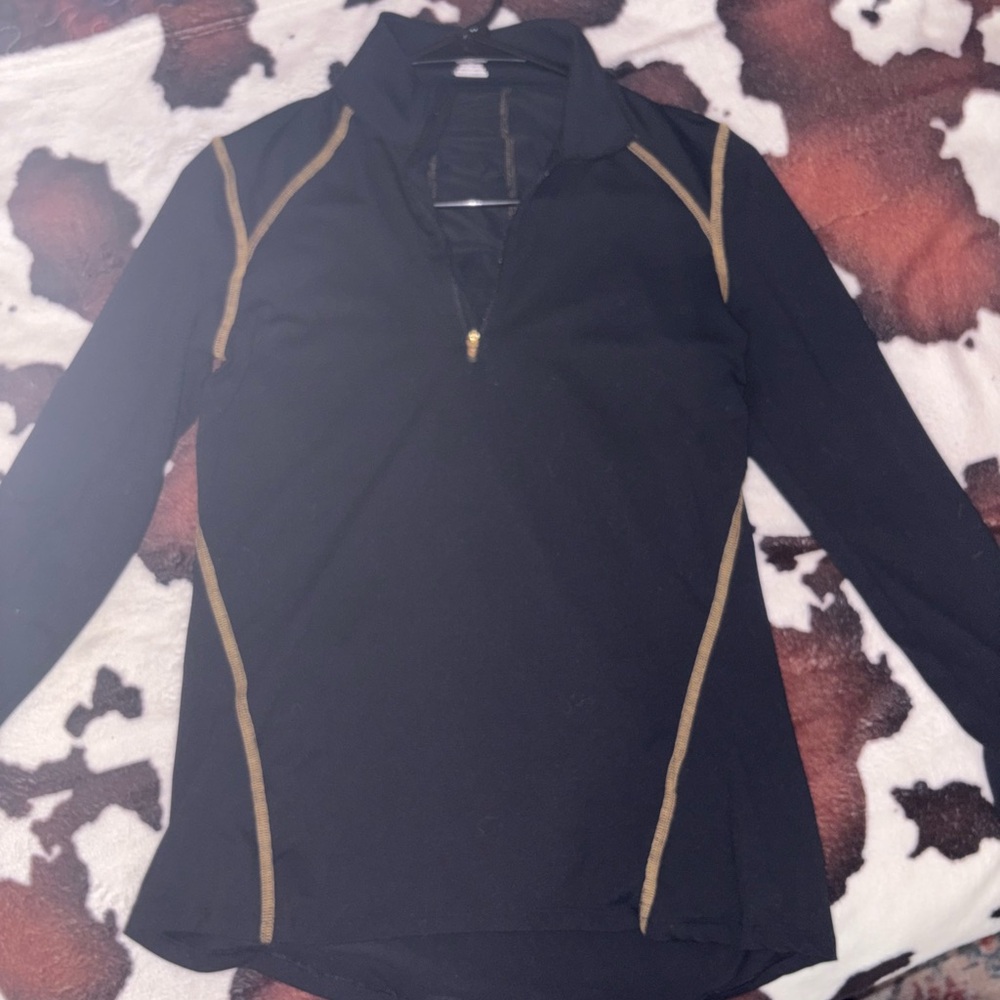 Noble Equestrian Black/Gold Long Sleeve Top
